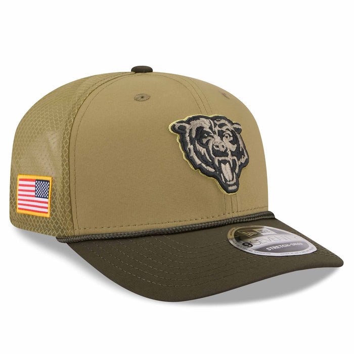 Chicago Bears New Era Salute To Service Bears Head Logo 9SEVENTY Stretch Snap Adjustable Cap