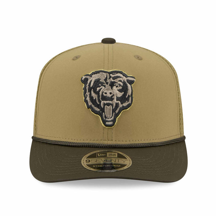 Chicago Bears New Era Salute To Service Bears Head Logo 9SEVENTY Stretch Snap Adjustable Cap