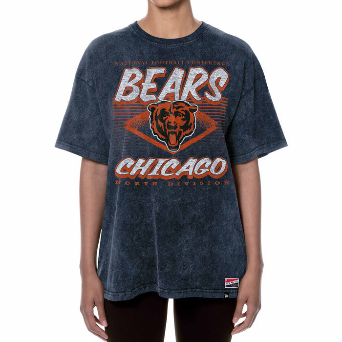 Chicago Bears New Era Women's Oversized Diamond Throwback Short Sleeve T Shirt