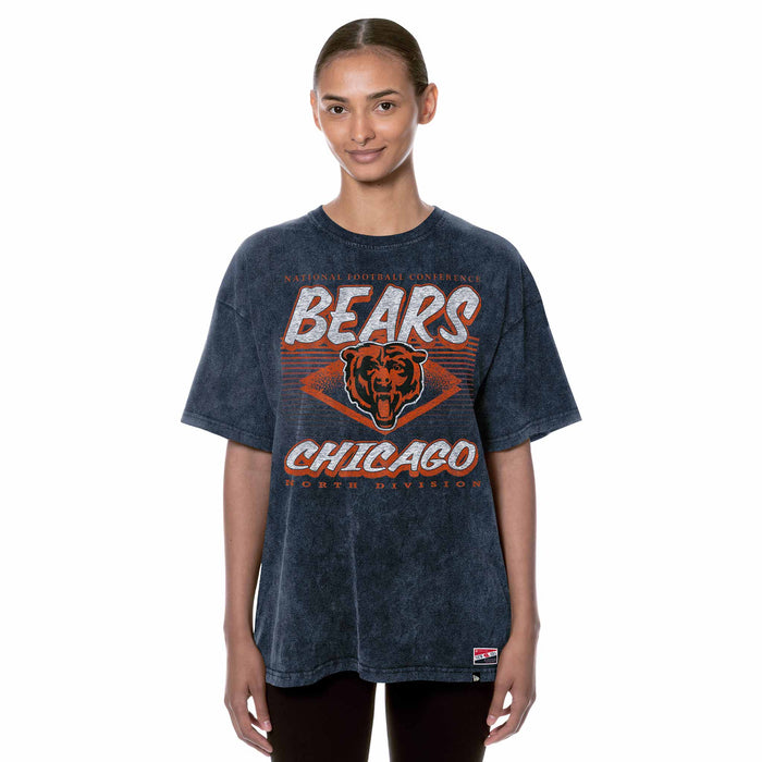 Chicago Bears New Era Women's Oversized Diamond Throwback Short Sleeve T Shirt