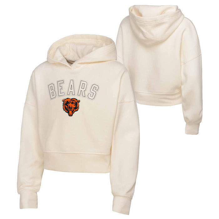 Chicago Bears Youth Girls Blitz Long Sleeved Cropped Hooded Sweatshirt