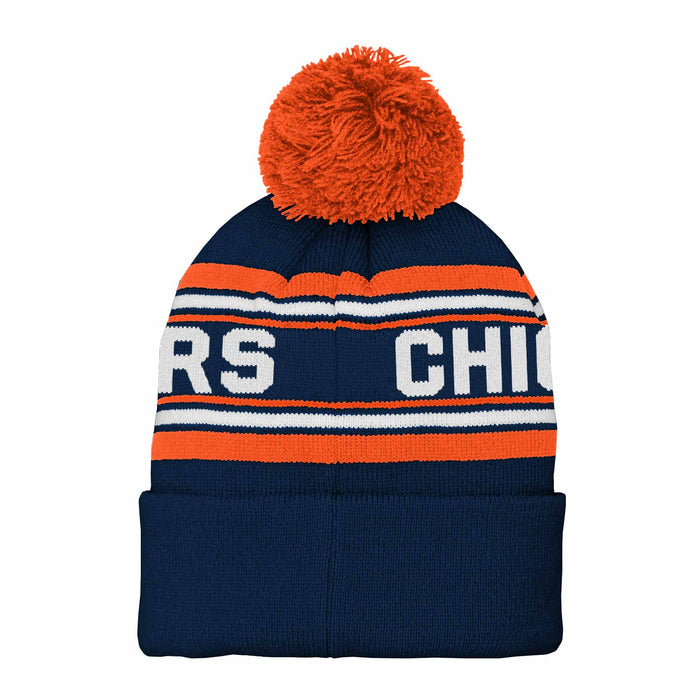 Chicago Bears Youth Jacquard Cuffed POM Knit Cap
