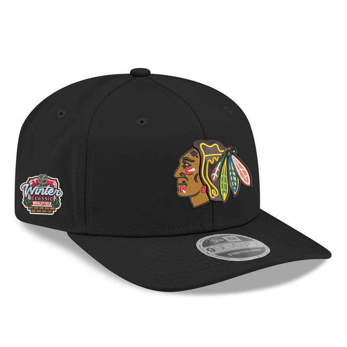 Chicago Blackhawks 2025 Winter Classic New Era 9SEVENTY Stretch Snap Black Adjustable Cap