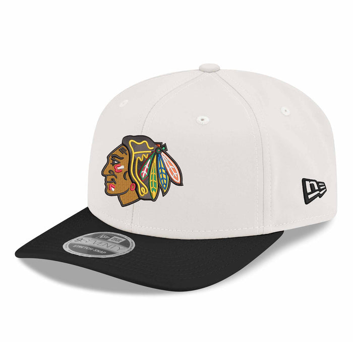 Chicago Blackhawks 2025 Winter Classic New Era 9SEVENTY Stretch Snap Chrome Black Adjustable Cap