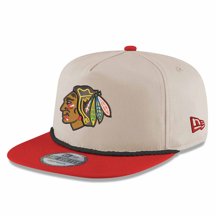 Chicago Blackhawks 2025 Winter Classic New Era Chrome Red Rope Golfer Adjustable Cap