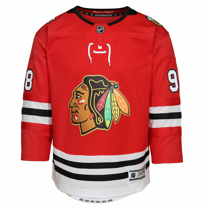 Chicago Blackhawks Connor Bedard Fanatics 2025 Youth Home Centennial Premier Home Jersey