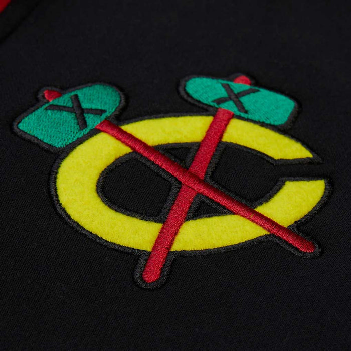 Chicago Blackhawks Mitchell & Ness Courtside Fleece Button Up Jacket