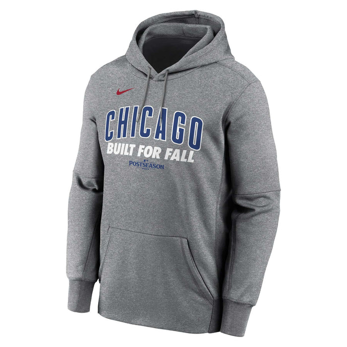 Chicago Cubs 2025 Nike Post Season Participants Built For Fall Grey Hooded Sweatshirt