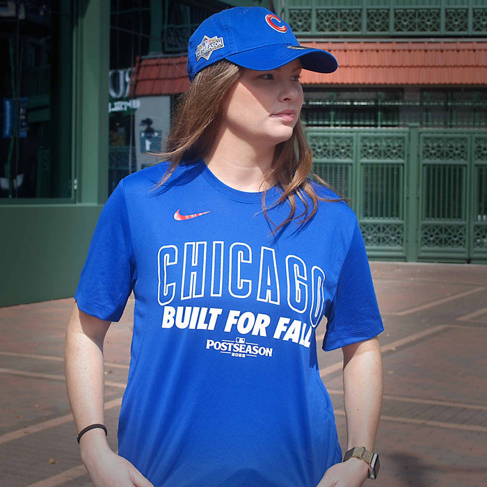 Chicago Cubs Nike 2025 Post Season Participants Built For Fall Royal Blue Short Sleeve T-Shirt