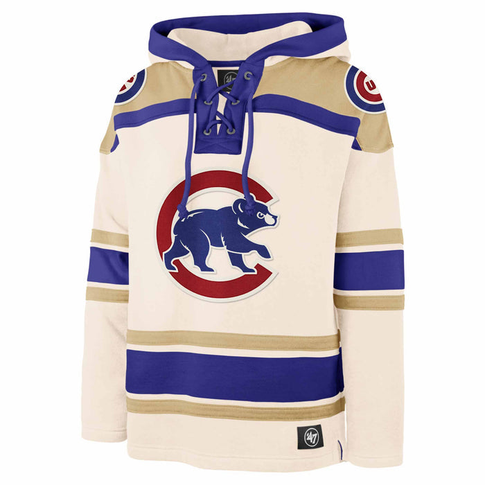 Chicago Cubs 47 Brand Gold Walking Bear Lacer Hooded Sweatshirt