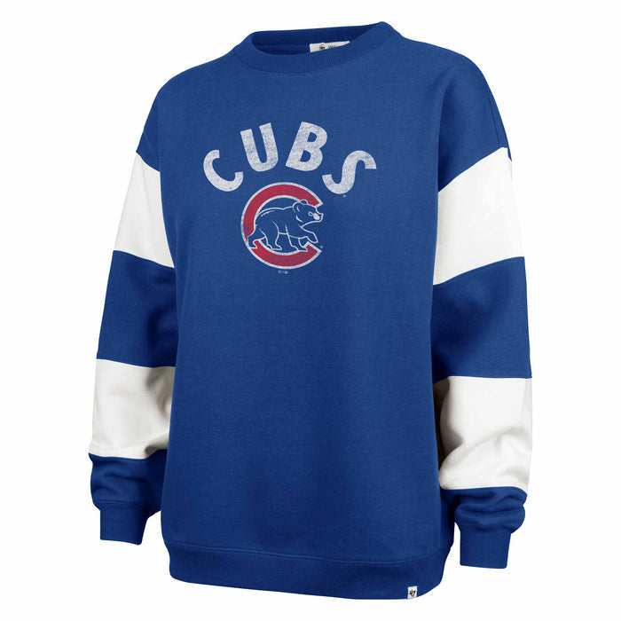 Chicago Cubs 47 Brand Women's Eephus Barred Crewneck Sweatshirt