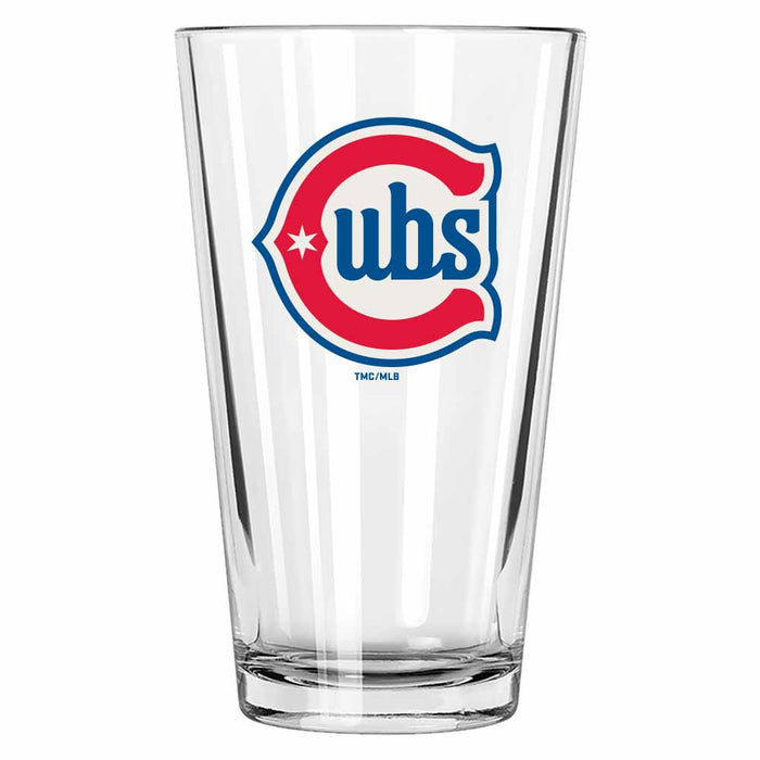 Chicago Cubs Blues Alternate 2 Logo 16oz. Clear Pint Glass
