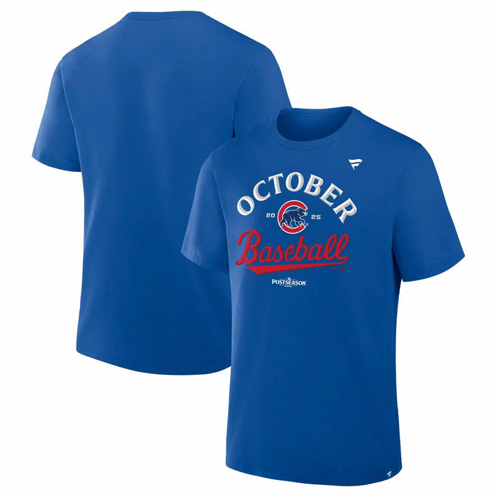 Chicago Cubs Fanatics 2025 Post Season Participant On Field Locker Room T-Shirt