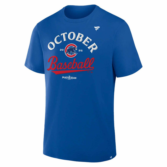 Chicago Cubs Fanatics 2025 Youth Post Season Participant On Field Locker Room T Shirt