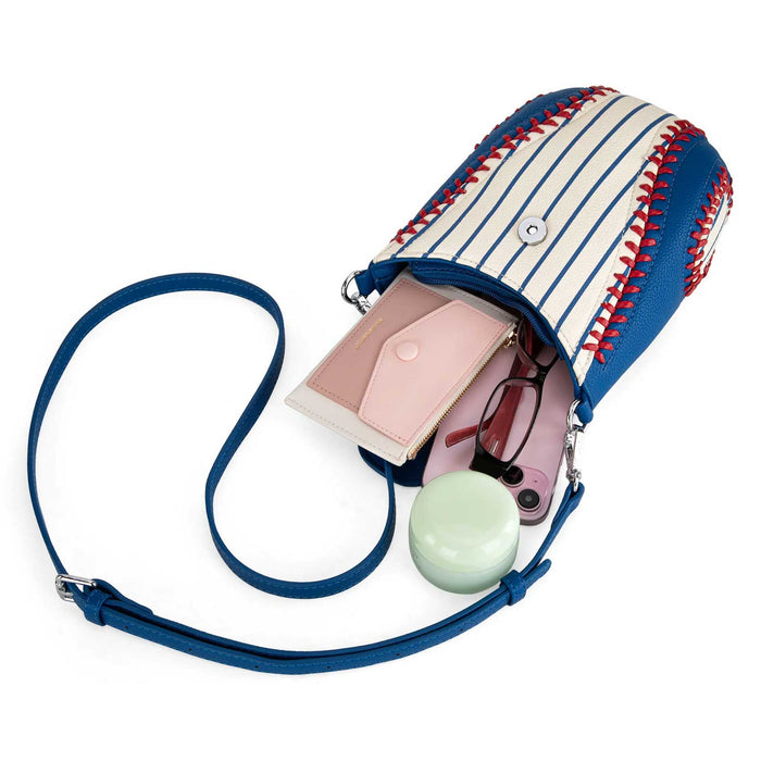 Chicago Cubs Montana West Pinstripe Baseball Stitch Crossbody Purse