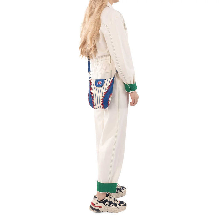 Chicago Cubs Montana West Pinstripe Baseball Stitch Crossbody Purse