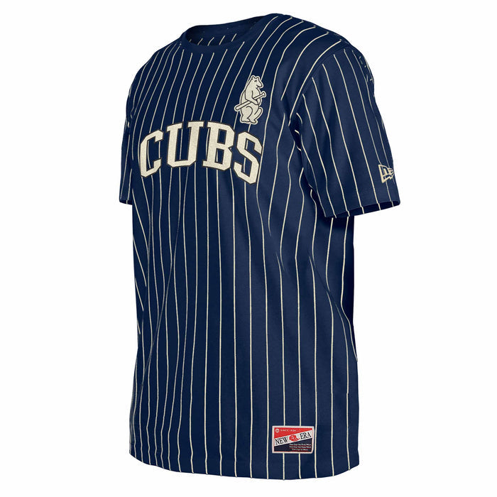 Chicago Cubs New Era 1914 Bear Navy Pinstripe T-Shirt