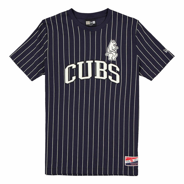 Chicago Cubs New Era 1914 Bear Navy Pinstripe T-Shirt