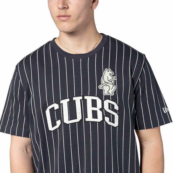 Chicago Cubs New Era 1914 Bear Navy Pinstripe T-Shirt