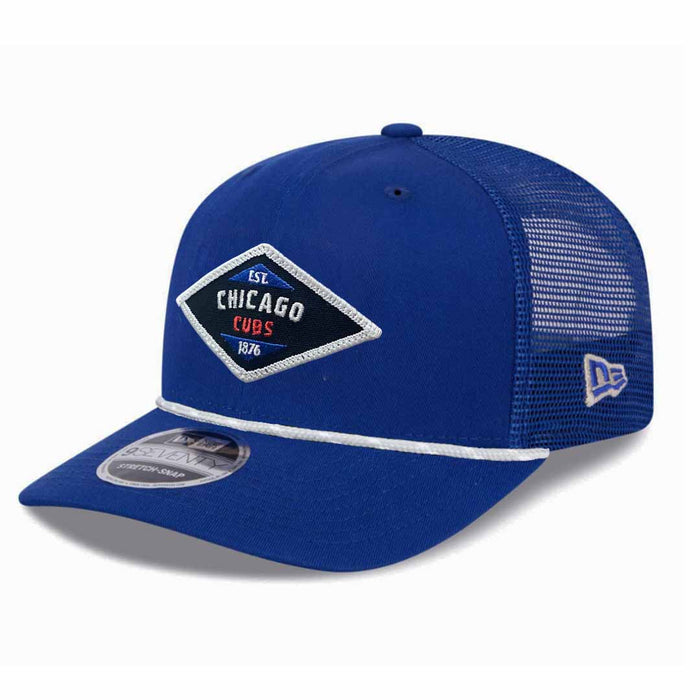 Chicago Cubs New Era Black Diamond 9SEVENTY Stretch Snap Adjustable Trucker Cap