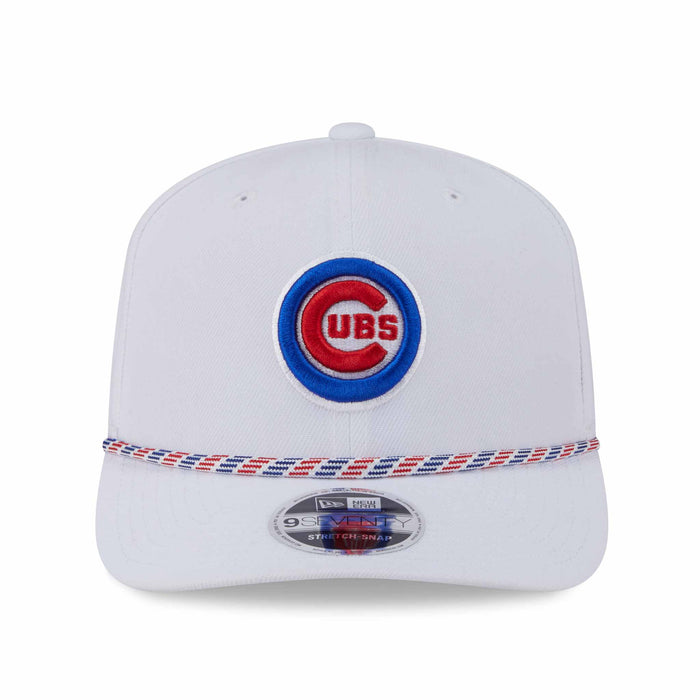 Chicago Cubs New Era White Bullseye 9SEVENTY Stretch Snap Multi Rope Adjustable Cap