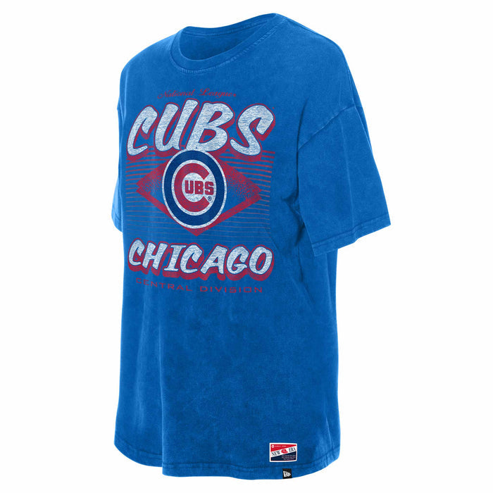 Chicago Cubs New Era Women's Royal Oversized Diamond T-Shirt