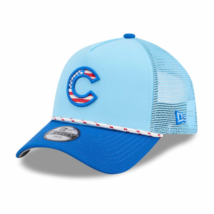 Chicago Cubs New Era Youth 2025 Fourth of July 9FORTY Rope M Crown Adjustable Cap