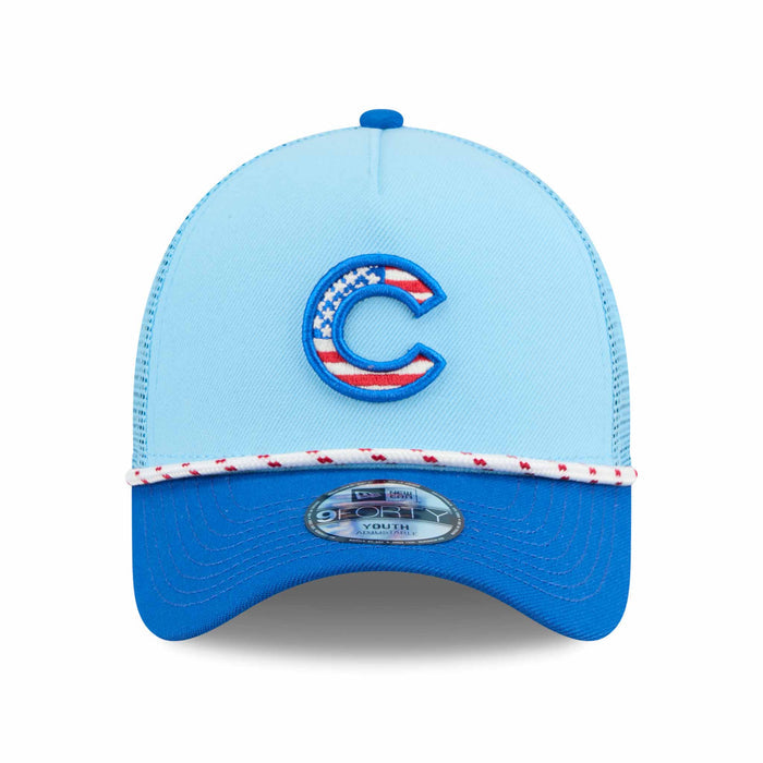 Chicago Cubs New Era Youth 2025 Fourth of July 9FORTY Rope M Crown Adjustable Cap