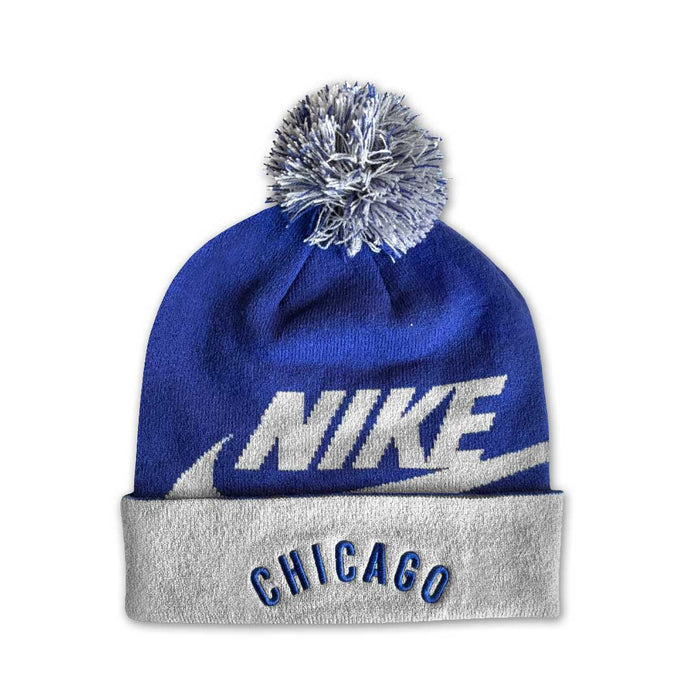 Chicago Cubs Nike Peak Standard Grey Pom Beanie
