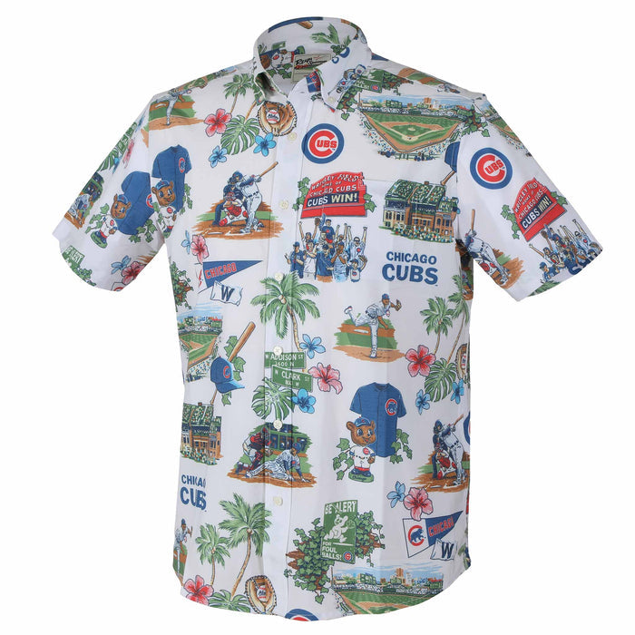 Chicago Cubs Reyn Spooner White Scenic Hawaiian Shirt
