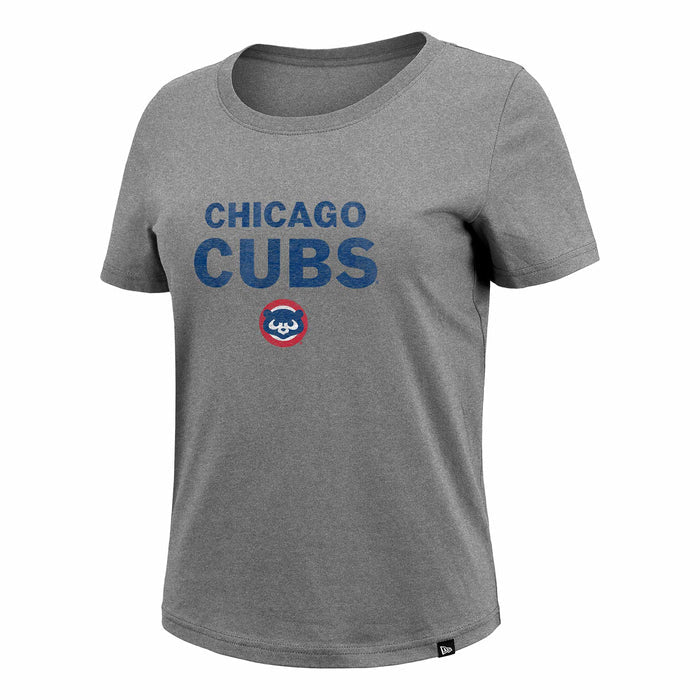 Chicago Cubs Women's New Era 1984 Bear Bubble Grey T-Shirt