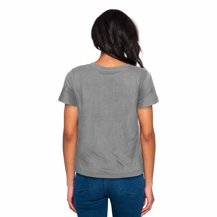 Chicago Cubs Women's New Era 1984 Bear Bubble Grey T-Shirt