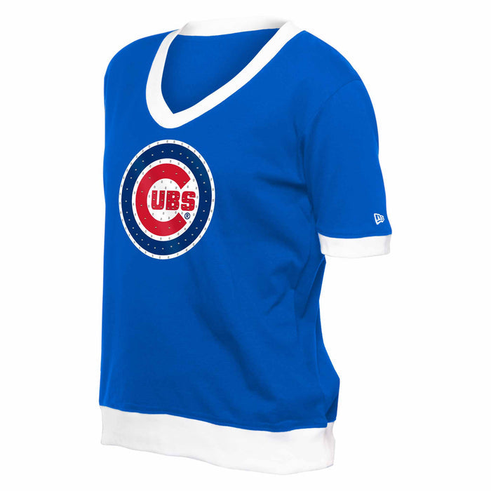 Chicago Cubs Women's New Era Bullseye Ribbed T-Shirt