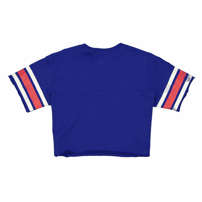Chicago Cubs Women's New Era Crop Top V Neck T-Shirt