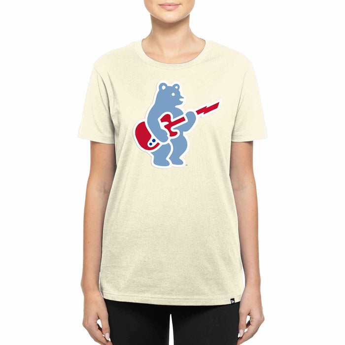 Chicago Cubs Women's New Era Rock Bear Logo Short Sleeve T-Shirt