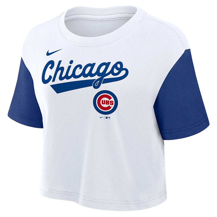 Chicago Cubs Nike Women’s Script Crop Top T-Shirt