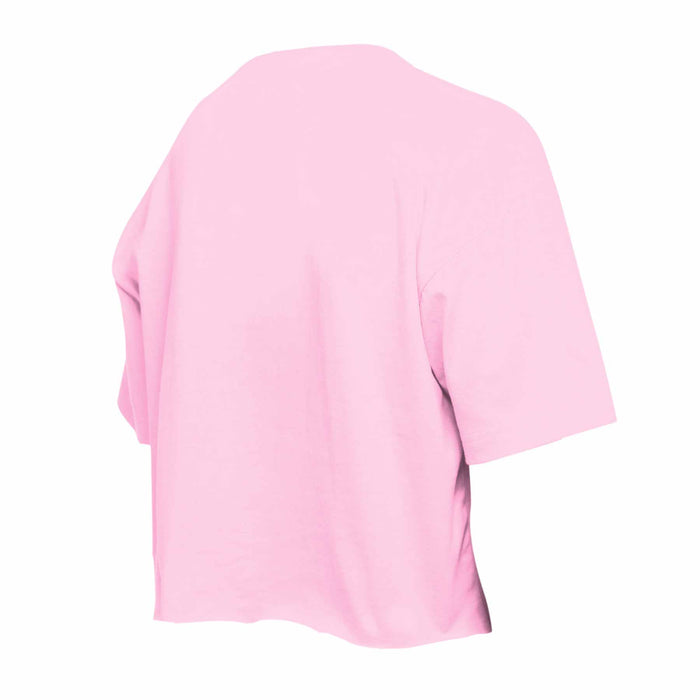 Chicago Cubs Youth Girls New Era Pink Crop Top T-Shirt