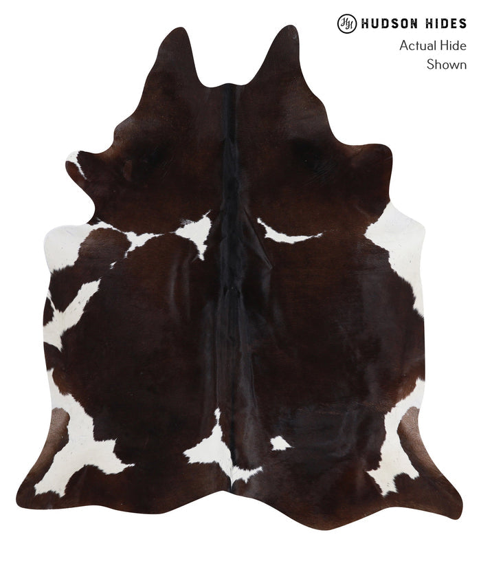 Chocolate and White Cowhide Rug #A4784