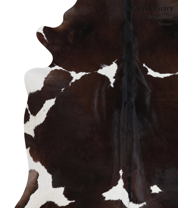 Chocolate and White Cowhide Rug #A4784