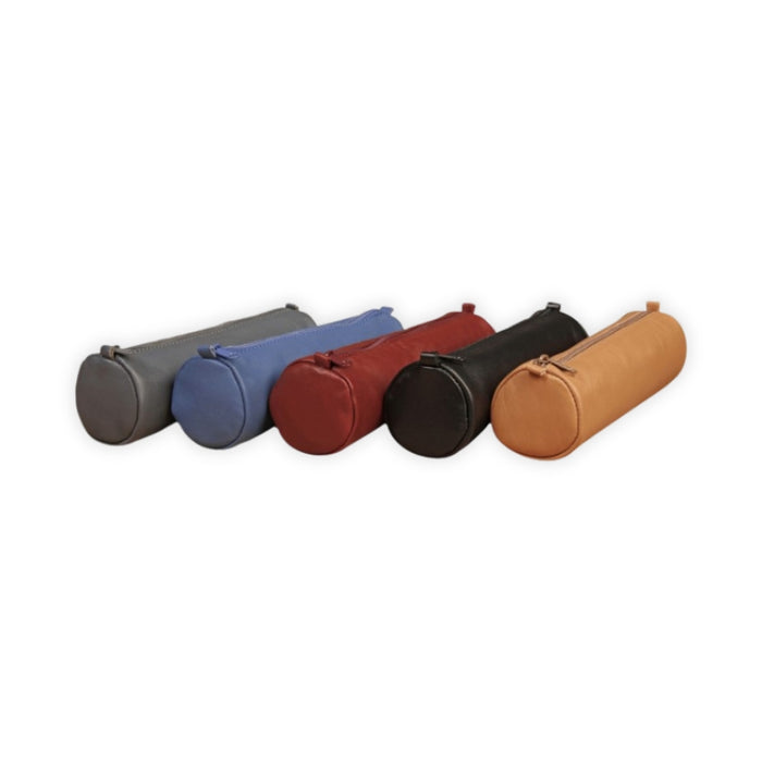 Clairefontaine Round Leather Pencil Case - Blue