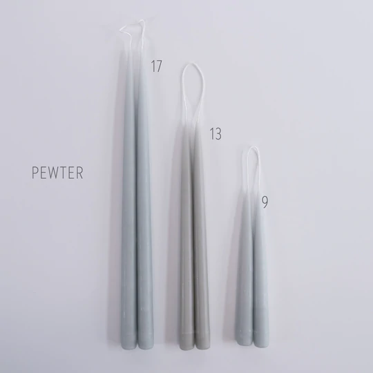 CLASSIC TAPERS PEWTER GRAY, 9IN