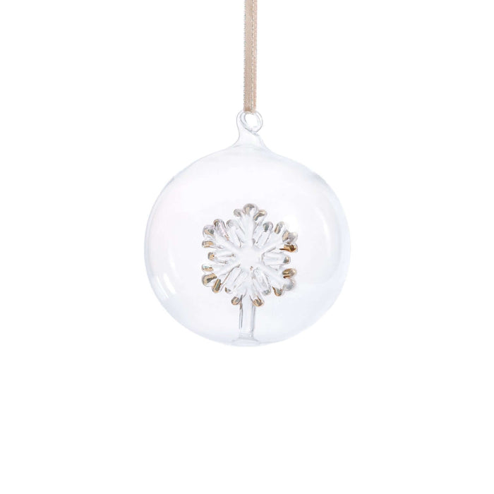 Clear Glass Snowflake Ornament