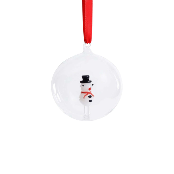 Clear Glass Snowman Ornament (SINGLE) - Ornaments by Carlyle Avenue