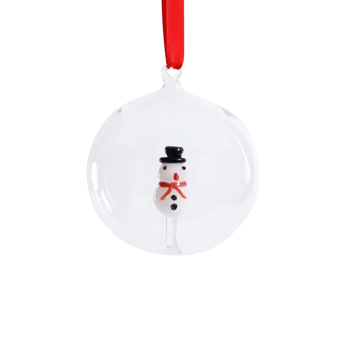 Clear Glass Snowman Ornament (SINGLE) - Ornaments by Carlyle Avenue