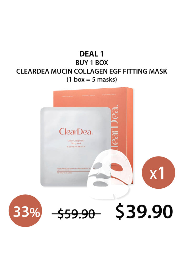 (BUY 1) CLEARDEA MUCIN COLLAGEN EGF MASK