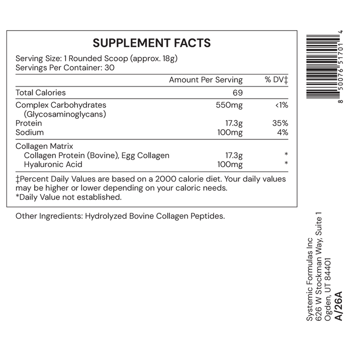 Collagen ECM Supplement Facts