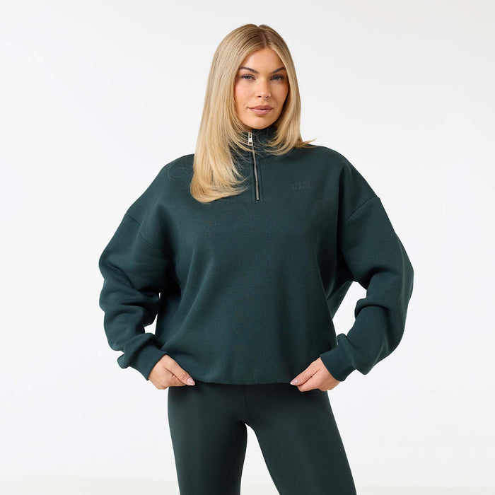 Collegiate 1/4  Zip | Pine Green