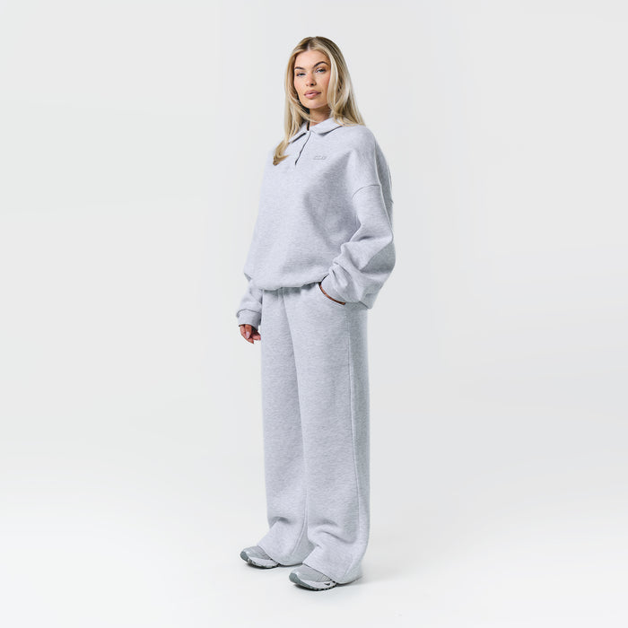 Collegiate Button Up Tracksuit | Grey Marl