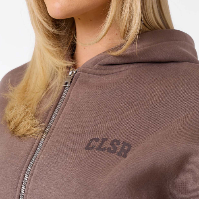Collegiate Full Zip Hoodie | Mocha