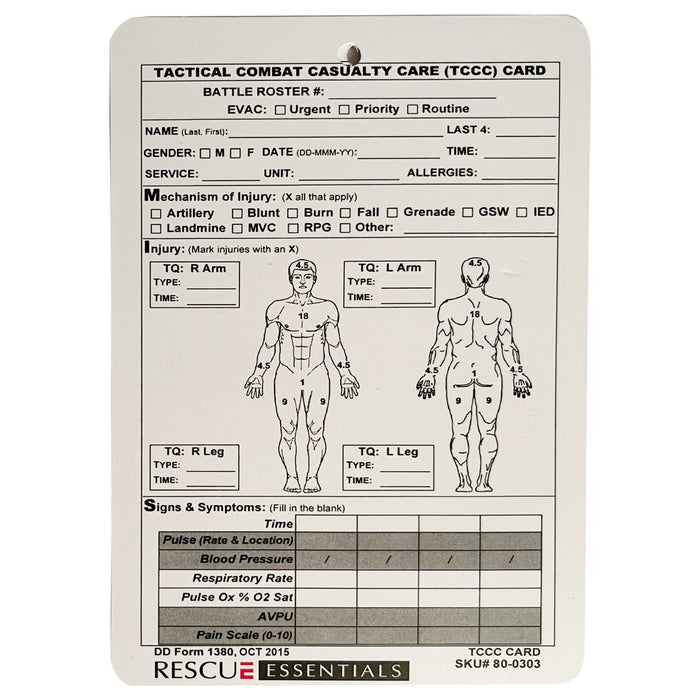 Combat Casualty Card, front